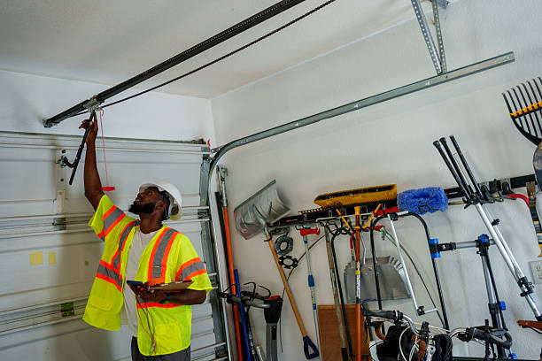 Professional Garage Door Panel Replacement technician working in Chester, IL